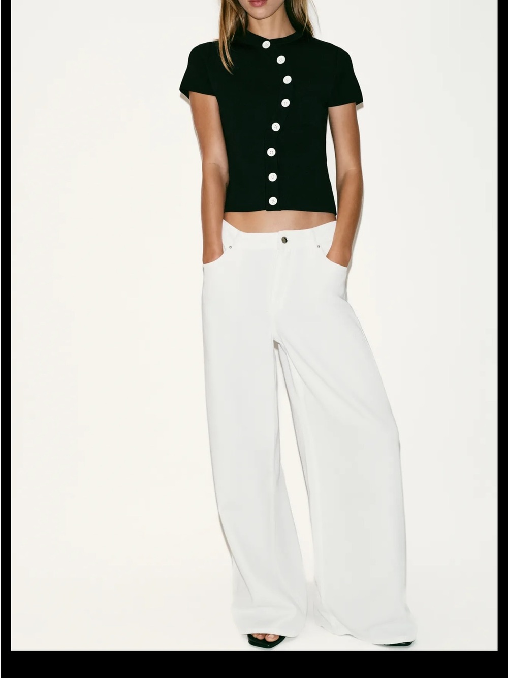 Zara Asymmetric Closure Knit Top.